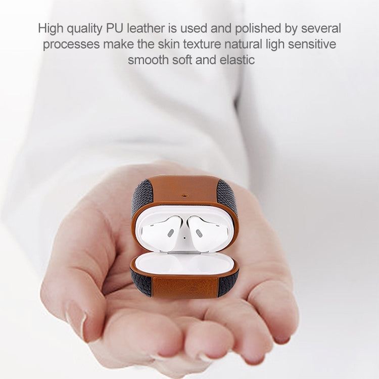 Étui de protection antichoc en cuir à rabat de couleur assortie pour écouteurs Apple AirPods 1/2