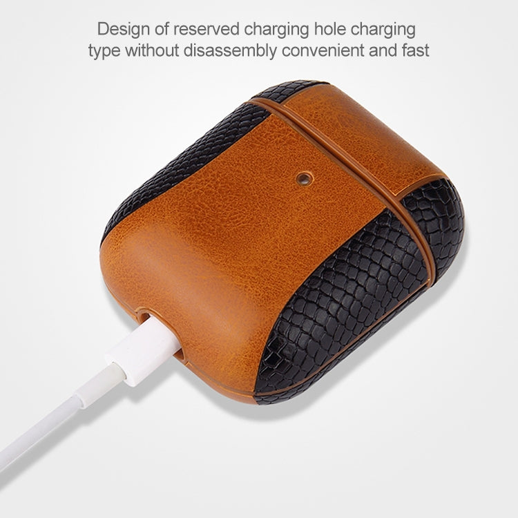 Étui de protection antichoc en cuir à rabat de couleur assortie pour écouteurs Apple AirPods 1/2