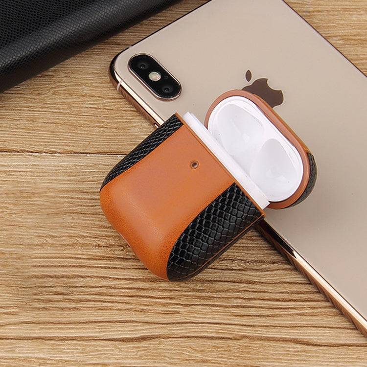 Étui de protection antichoc en cuir à rabat de couleur assortie pour écouteurs Apple AirPods 1/2