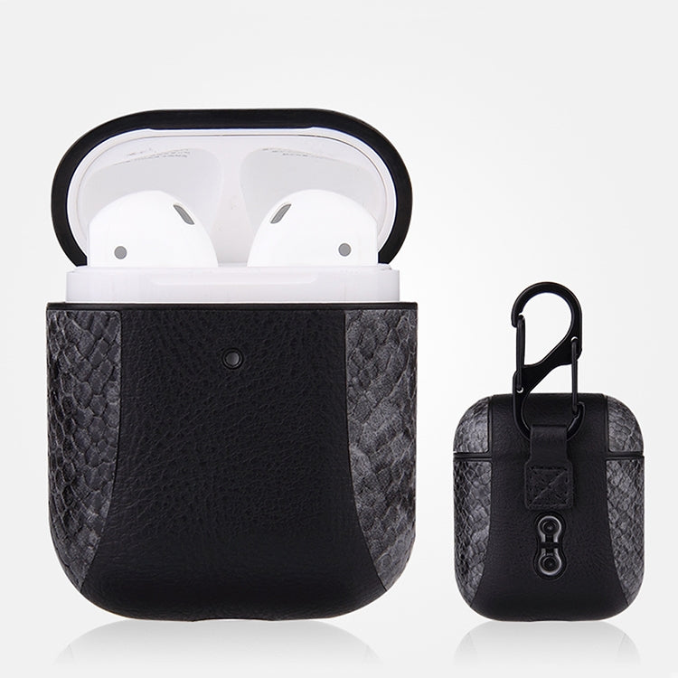 Étui de protection antichoc en cuir à rabat de couleur assortie pour écouteurs Apple AirPods 1/2