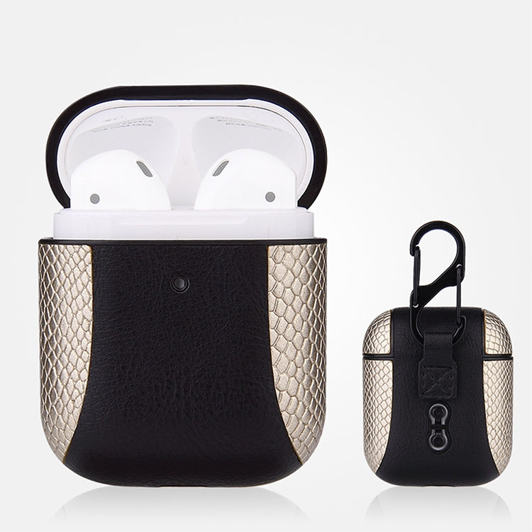 Étui de protection antichoc en cuir à rabat de couleur assortie pour écouteurs Apple AirPods 1/2