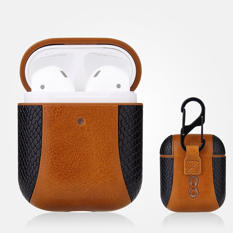 Étui de protection antichoc en cuir à rabat de couleur assortie pour écouteurs Apple AirPods 1/2