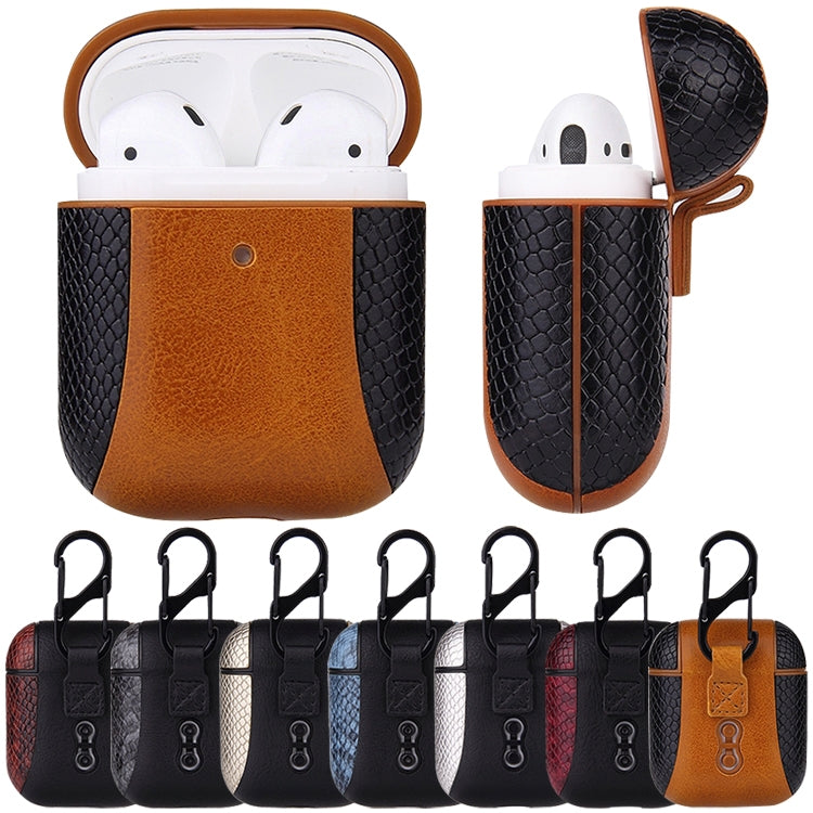Étui de protection antichoc en cuir à rabat de couleur assortie pour écouteurs Apple AirPods 1/2