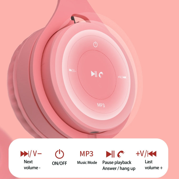 Y08 Hifi Sound Quality Macaron Bluetooth Headset, Supports Calling & TF Card & 3.5mm AUX