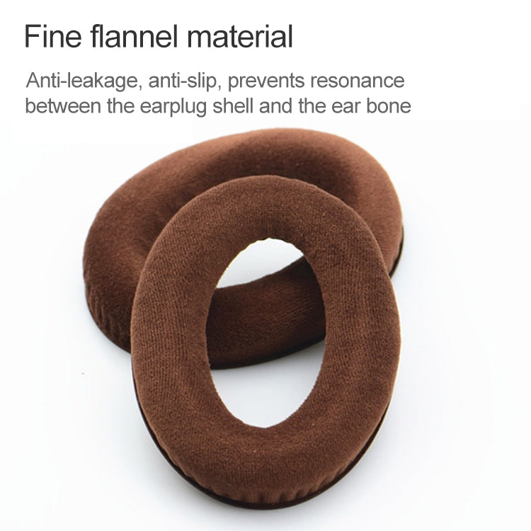2 PCS For Sennheiser HD515 / HD555 / HD595 / HD598 / HD558 / PC360 Flannel Earphone Cushion Cover Earmuffs Replacement Earpads with Tone Tuning Cotton, Velvet Black, Velvet Brown
