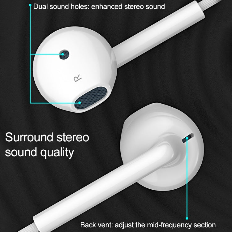 Langsdom MJ31 1.2m Wired Half  In-Ear 3.5mm Interface Stereo Earphones with Mic
