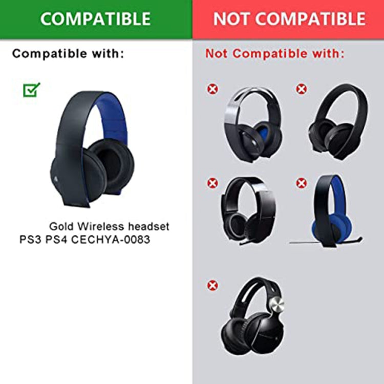 2pcs Soft Earmuff Headphone Jacket for Sony PS4 Gold Wireless Stereo Headset