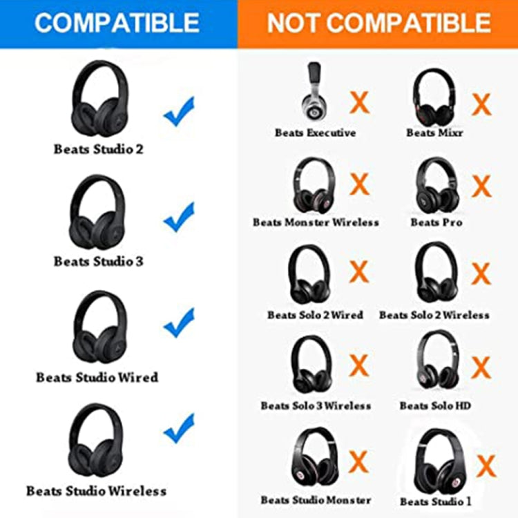 1 Pair Soft Sponge Earmuff Headphone Jacket for Beats Studio 2.0