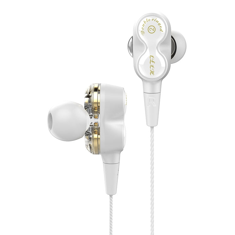 D12 1.2m Wired In Ear 3.5mm Interface Stereo Wire-Controlled HIFI Earphones Dual-motion Loop Running Game Music Headset With Packaging, D12 With Packaging (White), D12 With Packaging (Black)
