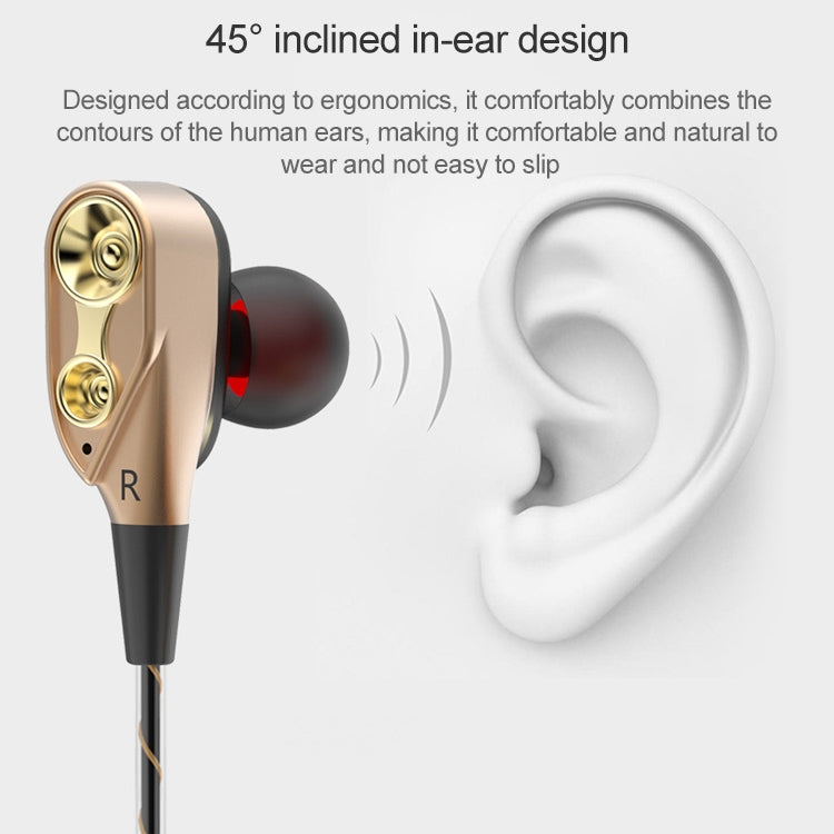 D12 1.2m Wired In Ear 3.5mm Interface Stereo Wire-Controlled HIFI Earphones Dual-motion Loop Running Game Music Headset With Packaging, D12 With Packaging (White), D12 With Packaging (Black)