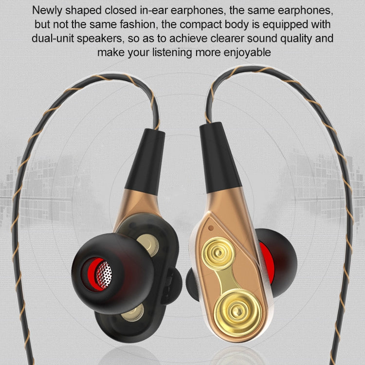 D12 1.2m Wired In Ear 3.5mm Interface Stereo Wire-Controlled HIFI Earphones Dual-motion Loop Running Game Music Headset With Packaging, D12 With Packaging (White), D12 With Packaging (Black)
