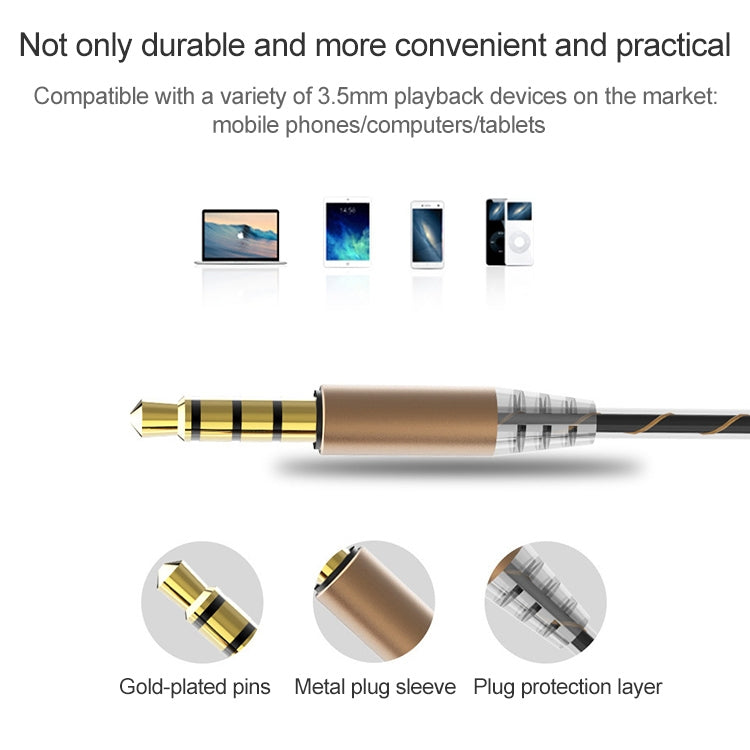 D12 1.2m Wired In Ear 3.5mm Interface Stereo Wire-Controlled HIFI Earphones Dual-motion Loop Running Game Music Headset With Packaging, D12 With Packaging (White), D12 With Packaging (Black)