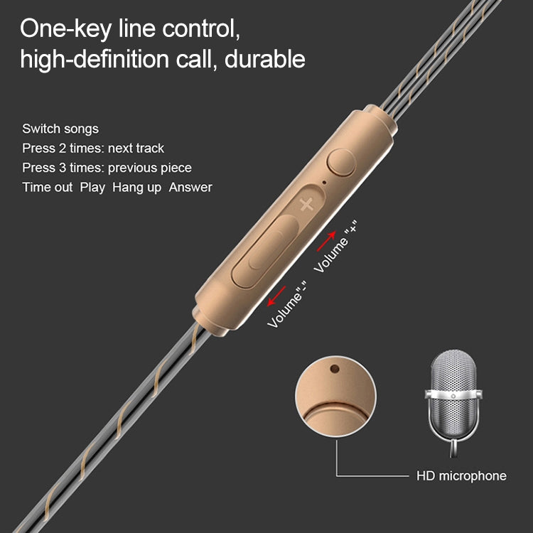 D12 1.2m Wired In Ear 3.5mm Interface Stereo Wire-Controlled HIFI Earphones Dual-motion Loop Running Game Music Headset With Packaging, D12 With Packaging (White), D12 With Packaging (Black)