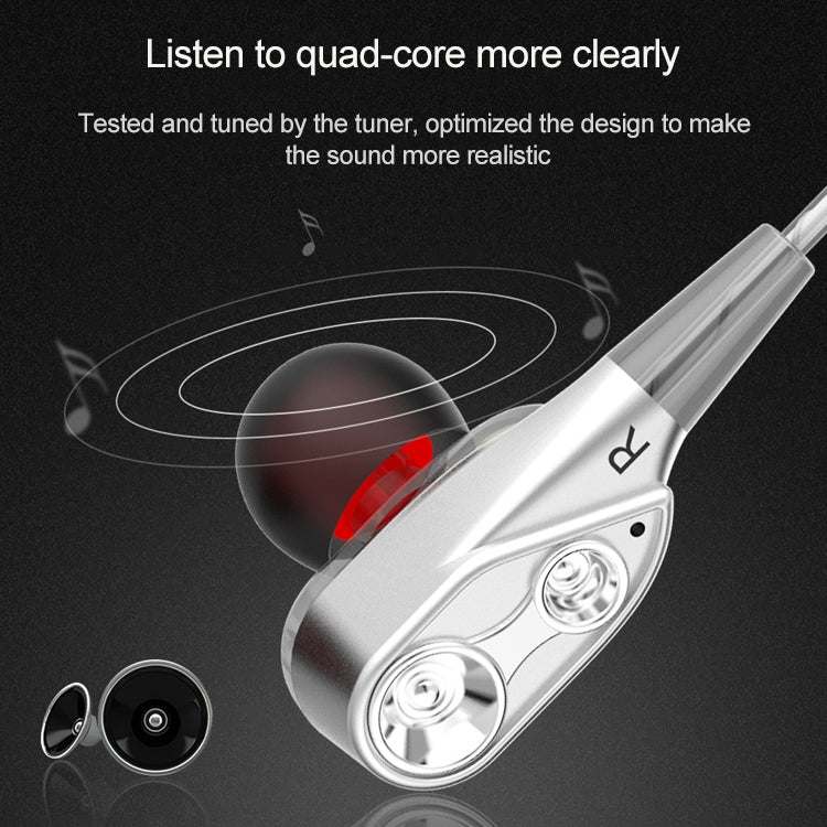 D12 1.2m Wired In Ear 3.5mm Interface Stereo Wire-Controlled HIFI Earphones Dual-motion Loop Running Game Music Headset With Packaging, D12 With Packaging (White), D12 With Packaging (Black)