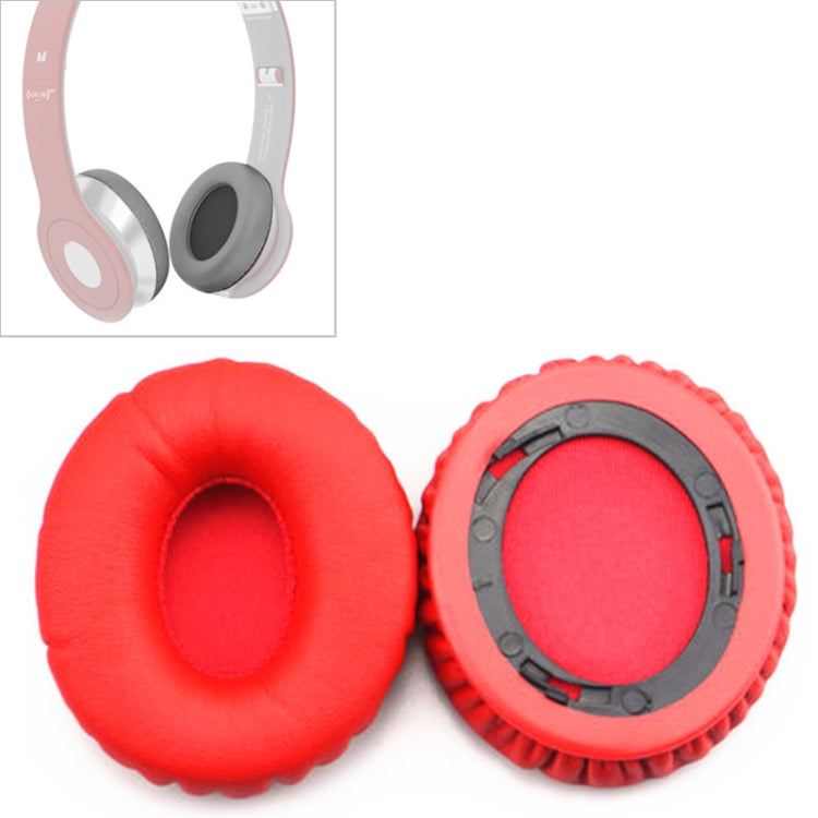 2 PCS For Beats Solo HD / Solo 1.0 Headphone Protective Leather Cover Sponge Earmuffs, Black, Red, Blue