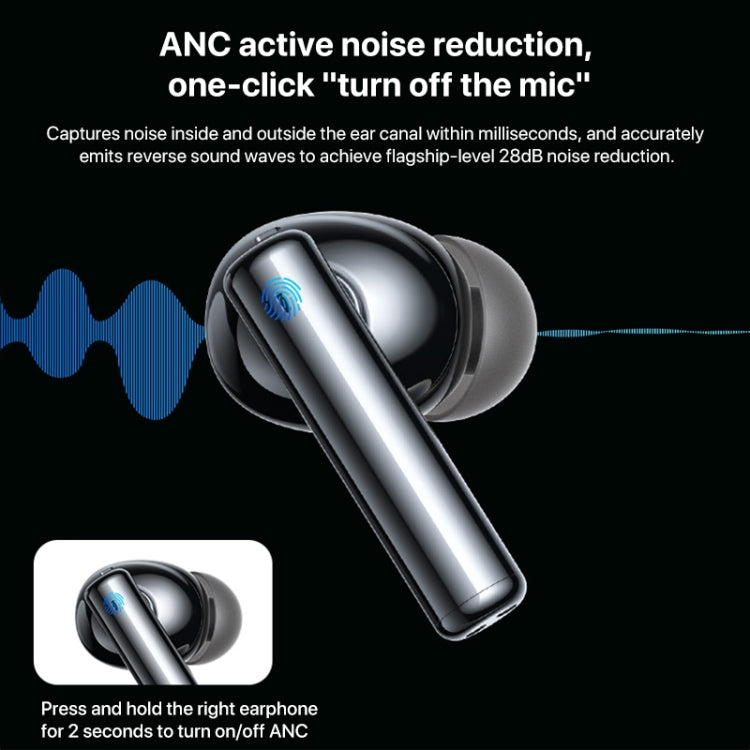 Yesido TWS23 Bluetooth 5.3 LED Digital Display TWS ANC Noise Reduction Wireless Bluetooth Earphone, TWS23