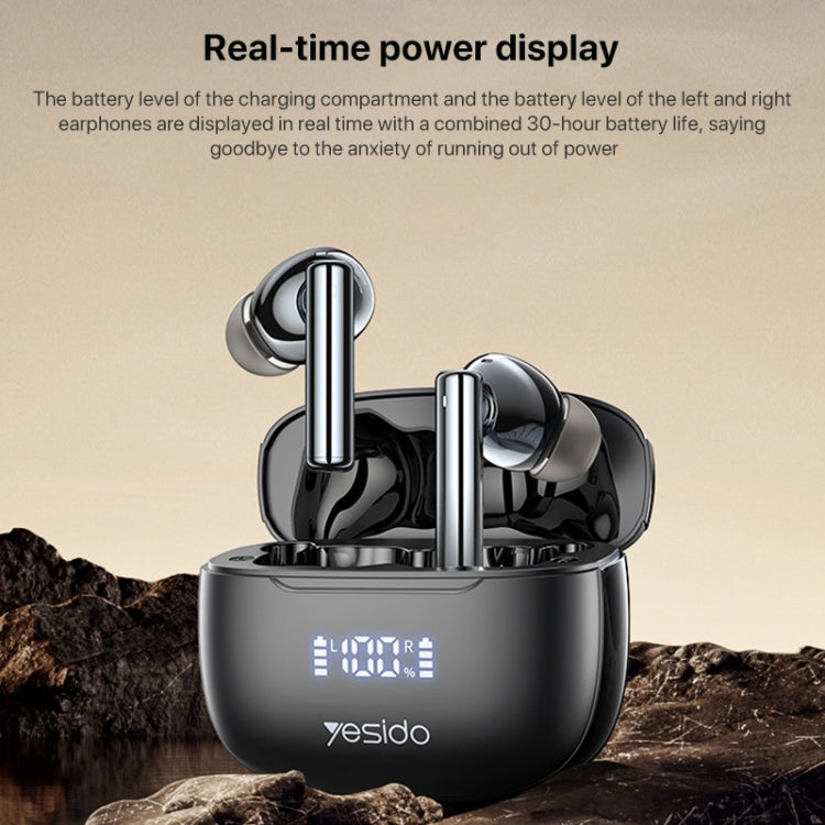 Yesido TWS23 Bluetooth 5.3 LED Digital Display TWS ANC Noise Reduction Wireless Bluetooth Earphone, TWS23