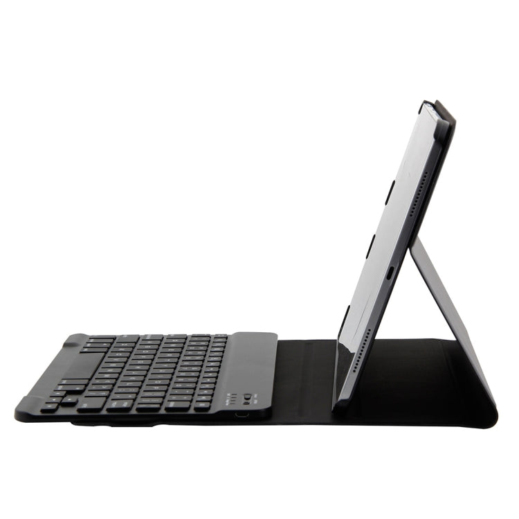 Clavier Bluetooth 3.0 détachable 1130B en ABS brossé et étui en cuir d'agneau pour iPad Pro 11 pouces (2018), avec trois vitesses de réglage, magnétique et fonction veille.