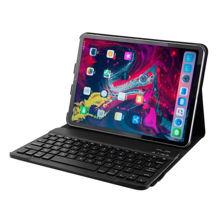 Clavier Bluetooth 3.0 détachable 1130B en ABS brossé et étui en cuir d'agneau pour iPad Pro 11 pouces (2018), avec trois vitesses de réglage, magnétique et fonction veille.