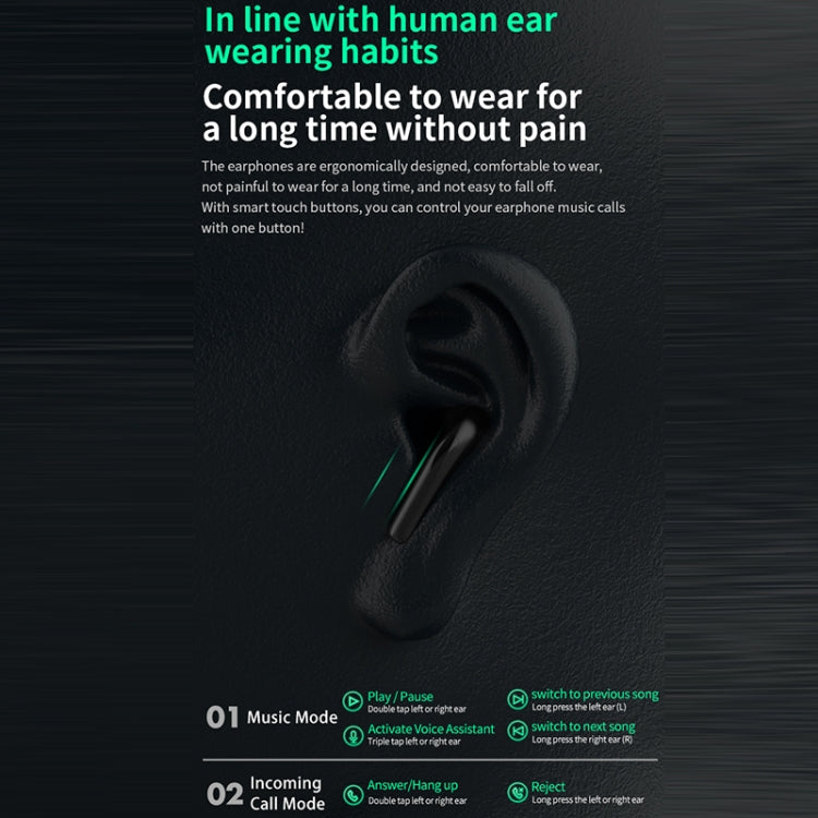 D Monster D02 IPX4 EDC Wireless Bluetooth 5.3 Earphone, D02