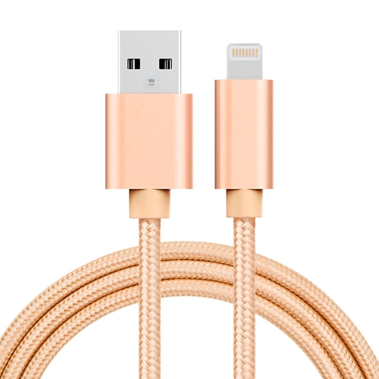 Câble de données de charge USB 8 broches à tête métallique tissée 3A, longueur du câble : 1 m, 1 m 8 broches