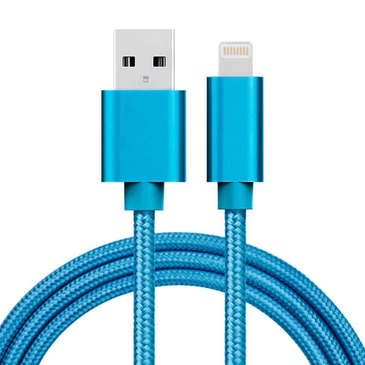 Câble de données de charge USB 8 broches à tête métallique tissée 3A, longueur du câble : 1 m, 1 m 8 broches