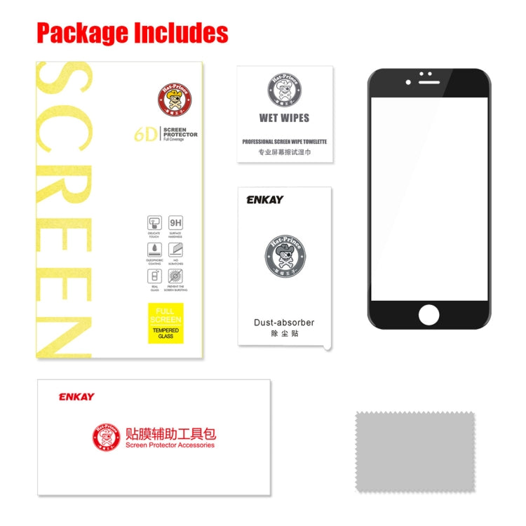 ENKAY Hat-Prince 0.26mm 9H Surface Hardness 6D Curved Edge Full Screen Tempered Glass Film for iPhone 6 & 6s, For 6 & 6s