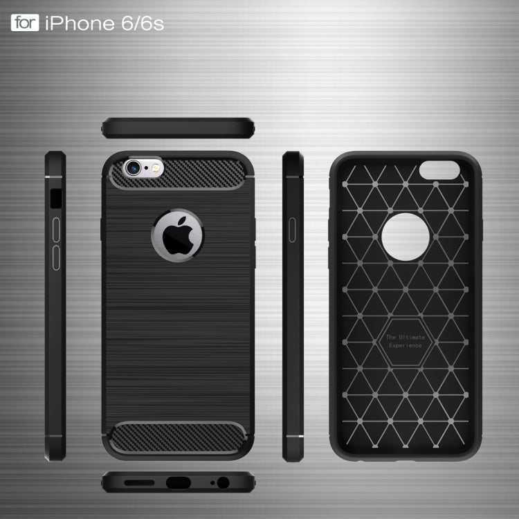 For iPhone 6 & 6s Brushed Texture Fiber TPU Rugged Armor Protective Case, For iPhone 6 & 6s