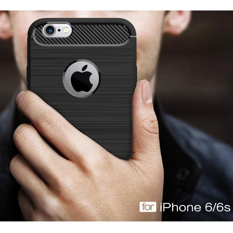 For iPhone 6 & 6s Brushed Texture Fiber TPU Rugged Armor Protective Case, For iPhone 6 & 6s