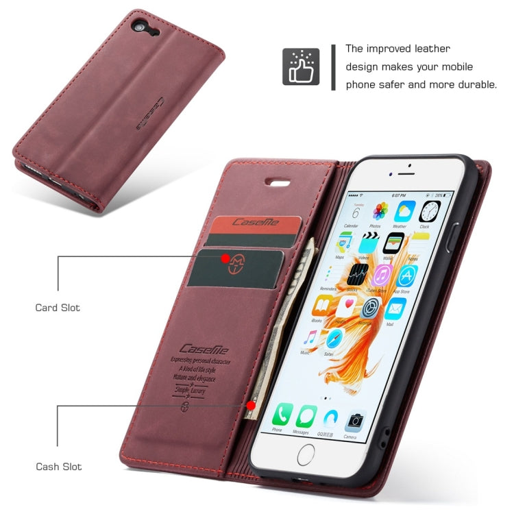 CaseMe-013 Multifunctional Retro Frosted Horizontal Flip Leather Case for iPhone 6 / 6s, with Card Slot & Holder & Wallet, For iPhone 6 / 6s