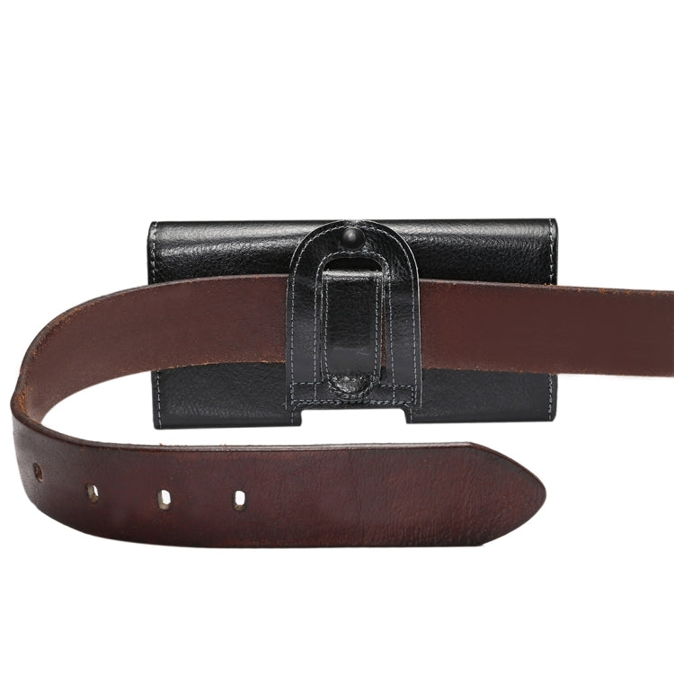 4.8 inch Litchi Texture Vertical Flip Thwartwise Genuine Leather Case / Waist Bag with Rotatable Back Splint for iPhone 7 & 6s & 6, Galaxy S4, Xiaomi Redmi 3 & 3X, etc