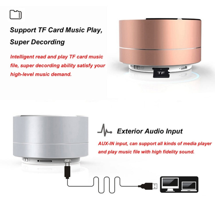 Mini enceinte Bluetooth portable A10 avec microphone et LED intégrés, prise en charge des appels mains libres et carte TF