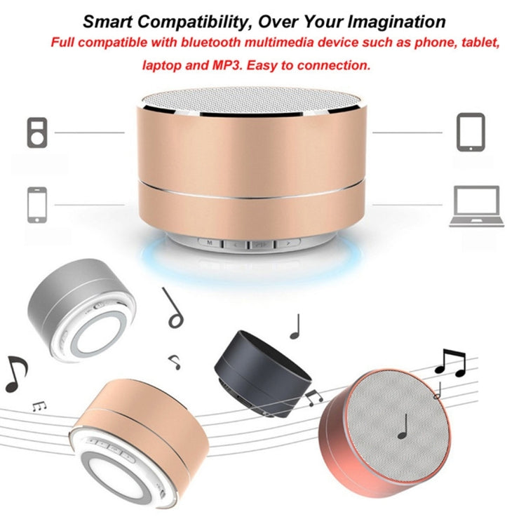 Mini enceinte Bluetooth portable A10 avec microphone et LED intégrés, prise en charge des appels mains libres et carte TF