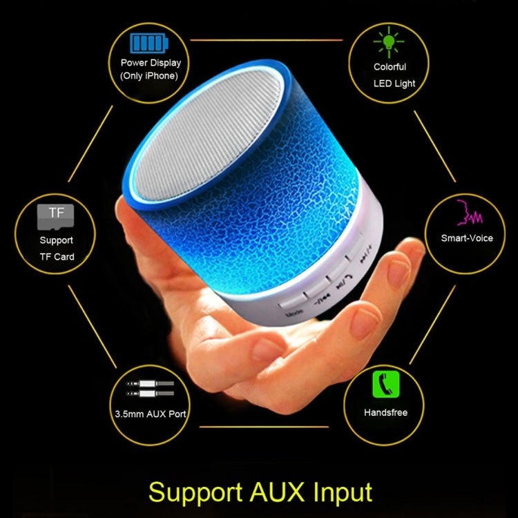 Mini enceinte stéréo Bluetooth portable A9 avec éclairage LED, microphone intégré, appels mains libres et carte TF