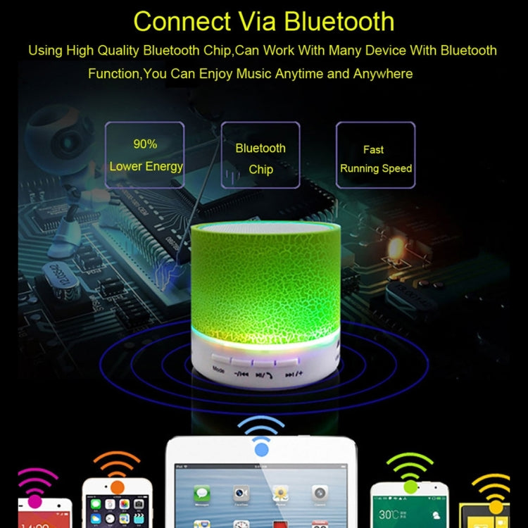 A9 Mini Portable Glare Crack Bluetooth Stereo Speaker with LED Light, Built-in MIC, Support Hands-free Calls & TF Card