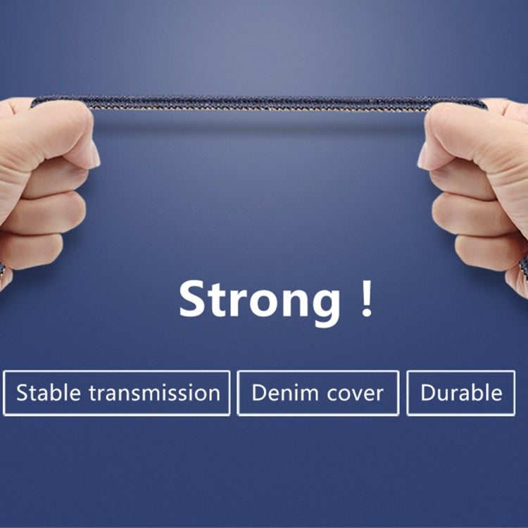 Mcdodo CA-1730 1.2m 2.4A Reversible 8 Pin to USB Denim Cover TPE Jacket Data Sync Charging Cable with Aero Aluminum Head for iPhone, iPad(Denim Blue)