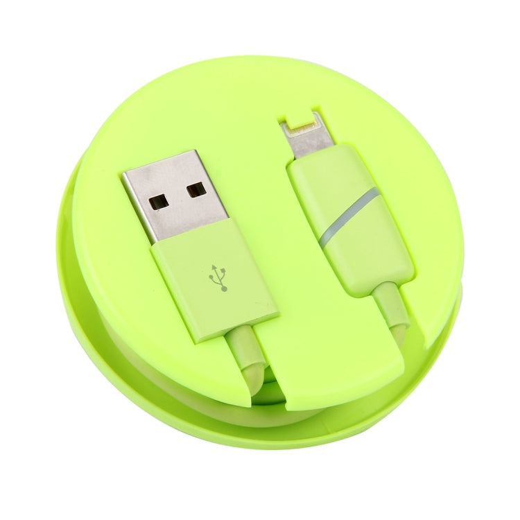 Câble de synchronisation de données USB 8 broches avec indicateur, style boîte cadeau, bobine circulaire de 1 m, pour iPhone et iPad