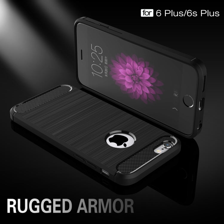For iPhone 6 Plus & 6s Plus Brushed Texture Fiber TPU Rugged Armor Protective Case, For iPhone 6 Plus & 6s Plus