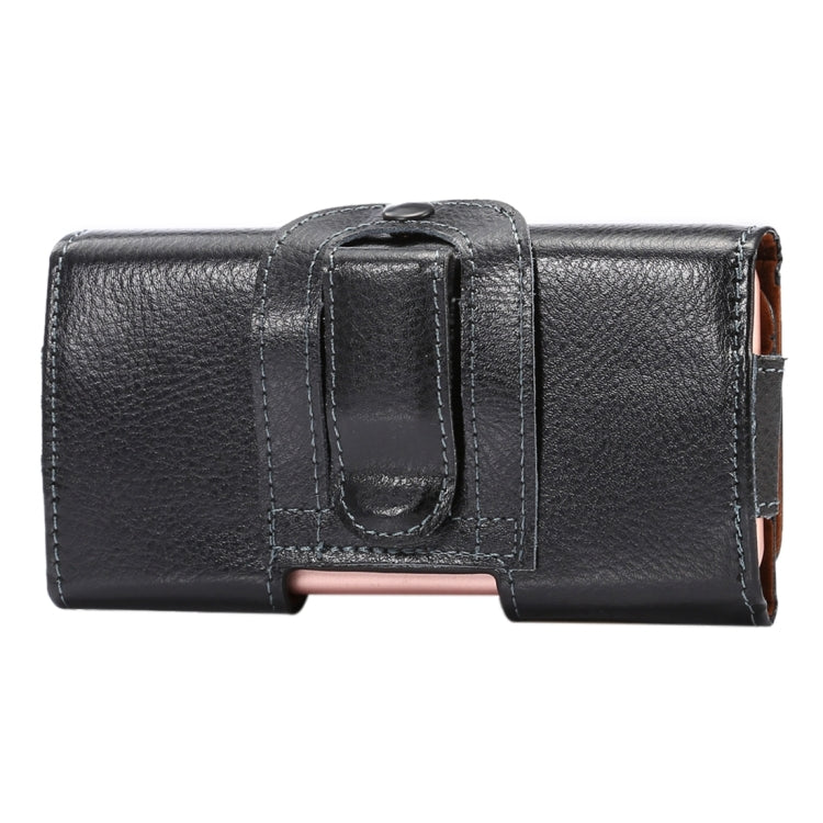 5.7 inch Litchi Texture Vertical Flip Thwartwise Genuine Leather Case / Waist Bag with Rotatable Back Splint for iPhone 7 & 6s Plus & 6 Plus, Galaxy Note 8 & Galaxy S6 Edge+ & A9 & A8, Huawei Mate 8 & Mate7, etc