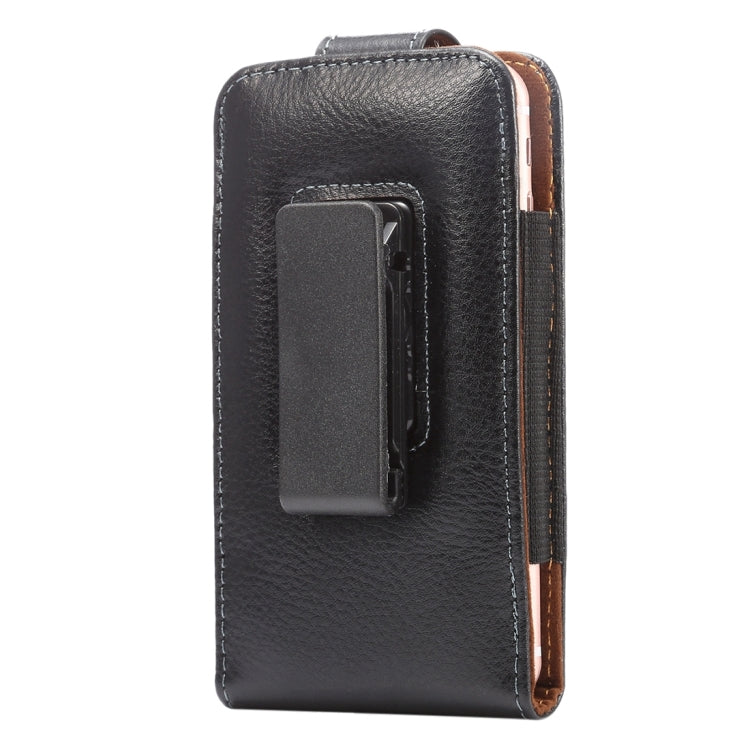 5.7 inch Litchi Texture Vertical Flip Upright Genuine Leather Case / Waist Bag with Rotatable Back Splint for iPhone 7 & 6s Plus & 6 Plus, Galaxy Note 5 & Note 4 & S6 Edge+ & A9 & A8, etc