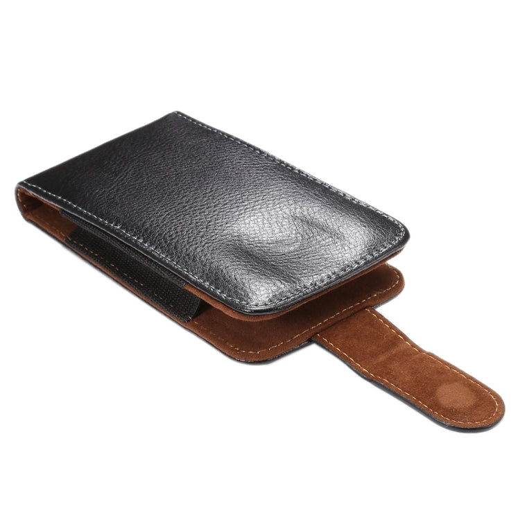 5.7 inch Litchi Texture Vertical Flip Upright Genuine Leather Case / Waist Bag with Rotatable Back Splint for iPhone 7 & 6s Plus & 6 Plus, Galaxy Note 5 & Note 4 & S6 Edge+ & A9 & A8, etc