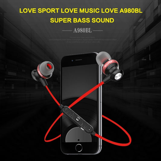 AWEI A980BL earphone cable detail showing inline microphone and remote controls
