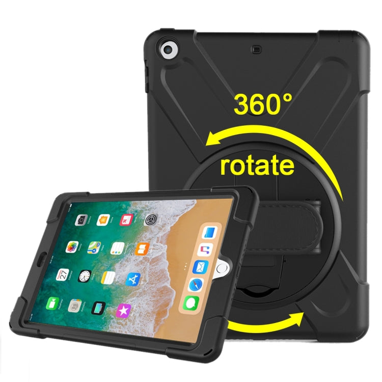 For iPad 9.7 (2018) & iPad 9.7 (2017) 360 Degree Rotation PC + Silicone Protective Case with Holder & Hand-strap, For iPad 9.7 (2018) & iPad 9.7 (2017)