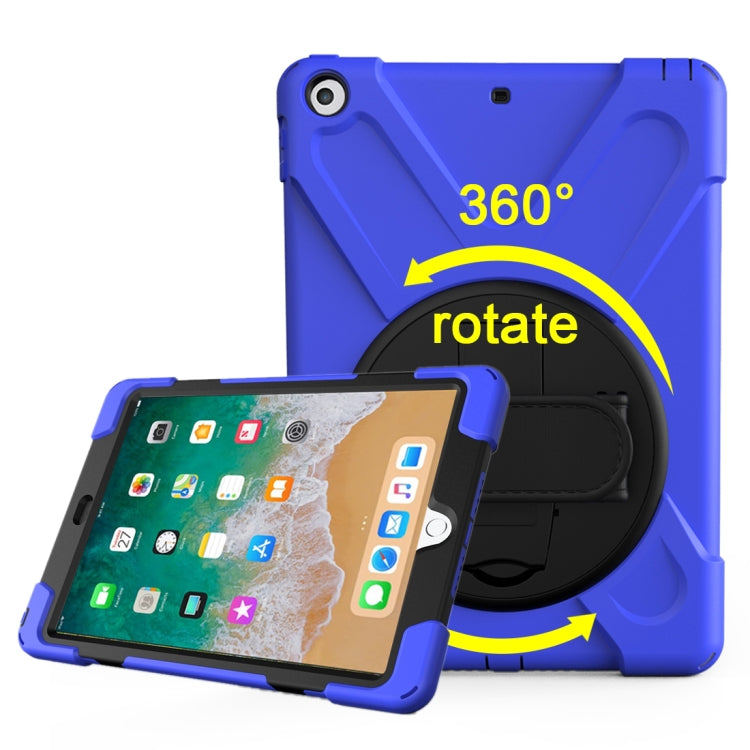 For iPad 9.7 (2018) & iPad 9.7 (2017) 360 Degree Rotation PC + Silicone Protective Case with Holder & Hand-strap, For iPad 9.7 (2018) & iPad 9.7 (2017)