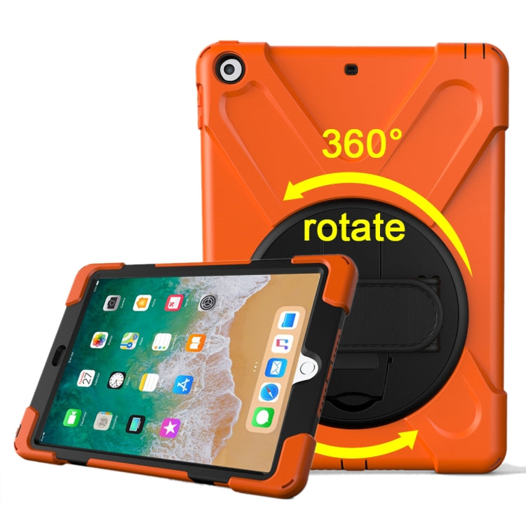 For iPad 9.7 (2018) & iPad 9.7 (2017) 360 Degree Rotation PC + Silicone Protective Case with Holder & Hand-strap, For iPad 9.7 (2018) & iPad 9.7 (2017)