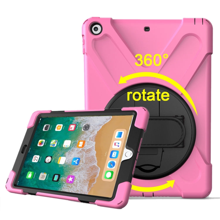 For iPad 9.7 (2018) & iPad 9.7 (2017) 360 Degree Rotation PC + Silicone Protective Case with Holder & Hand-strap, For iPad 9.7 (2018) & iPad 9.7 (2017)