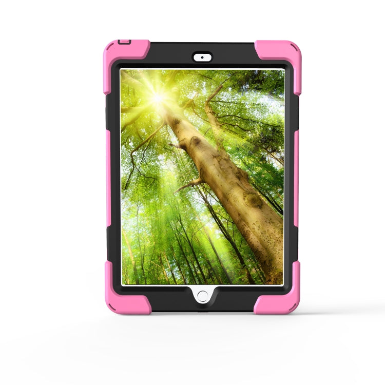 For iPad 9.7 (2018) & iPad 9.7 (2017) 360 Degree Rotation PC + Silicone Protective Case with Holder & Hand-strap, For iPad 9.7 (2018) & iPad 9.7 (2017)