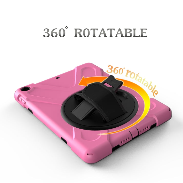 For iPad 9.7 (2018) & iPad 9.7 (2017) 360 Degree Rotation PC + Silicone Protective Case with Holder & Hand-strap, For iPad 9.7 (2018) & iPad 9.7 (2017)