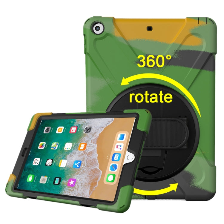 For iPad 9.7 (2018) & iPad 9.7 (2017) 360 Degree Rotation PC + Silicone Protective Case with Holder & Hand-strap, For iPad 9.7 (2018) & iPad 9.7 (2017)