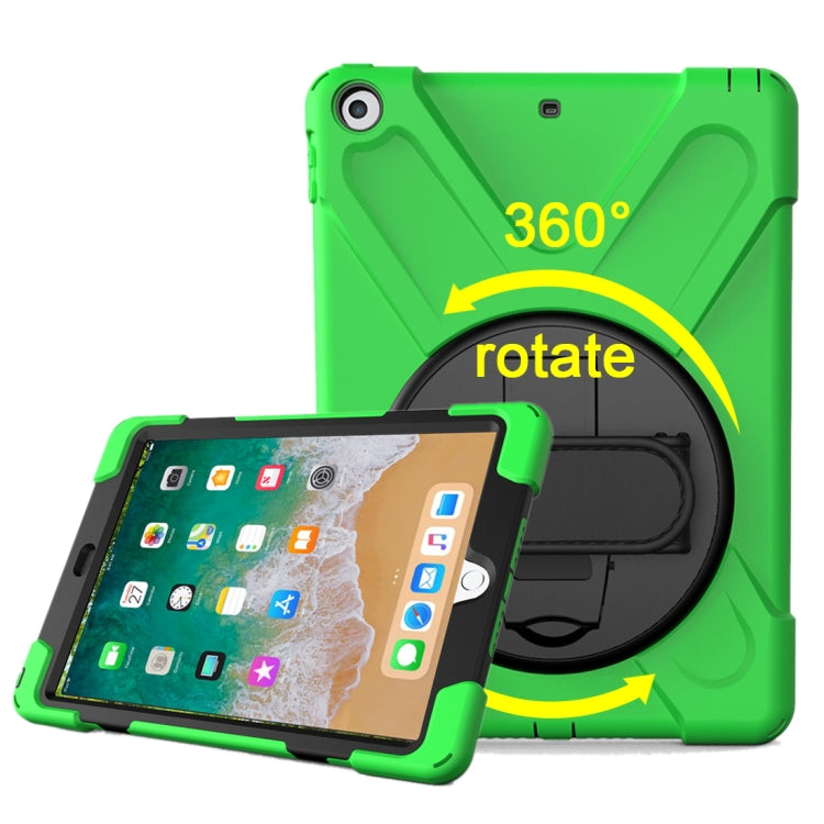 For iPad 9.7 (2018) & iPad 9.7 (2017) 360 Degree Rotation PC + Silicone Protective Case with Holder & Hand-strap, For iPad 9.7 (2018) & iPad 9.7 (2017)